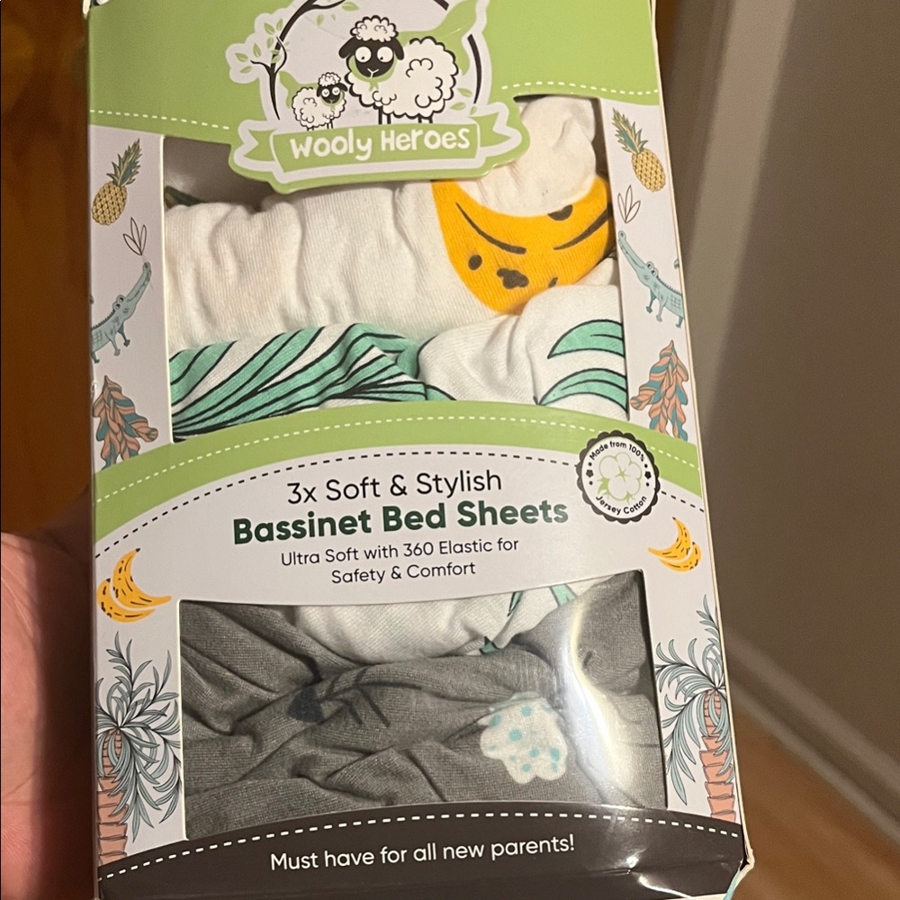 Wooly Heroes Bassinet Bed Sheets